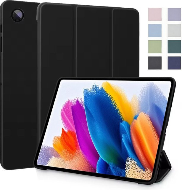 Magnetische Silikon-Hülle für Samsung Galaxy Tab A8 10,5 2021 SM-X200 SM-X205 SM-X207 als Smart Flip Cover in Blau und Schwarz - Bild 1
