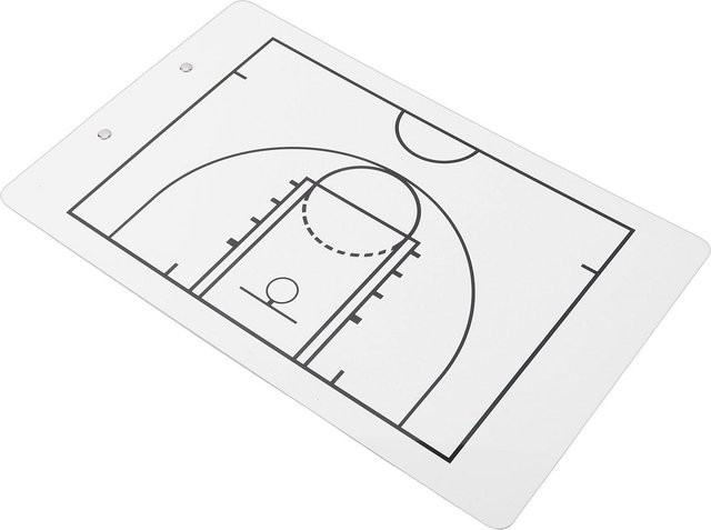 Igeteck Basketball Coaching Whiteboard Klemmbrett aus PVC in Weiß für Spielzüge und Trainingsplanung - Bild 1