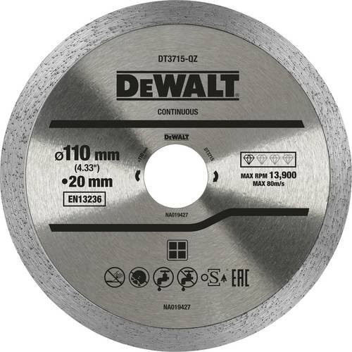 DeWalt DT3715-QZ Diamanttrennscheibe für Stein in Silber, Durchmesser: 110 mm - Bild 1