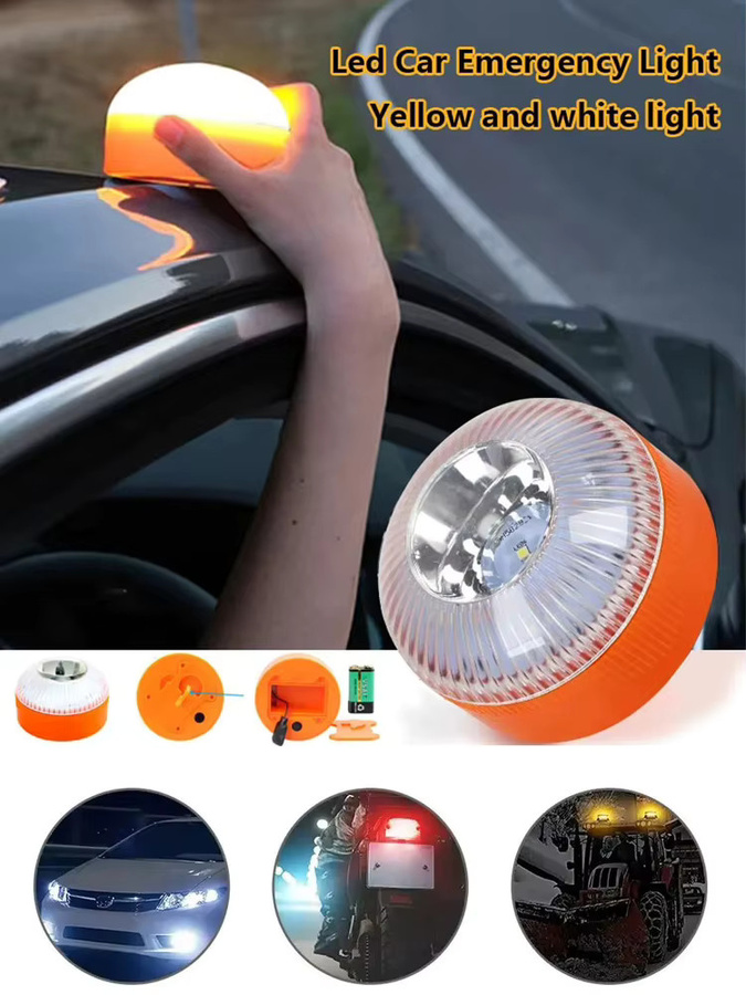 LINYILIGHT LED Auto-Blitz-Warnleuchte mit Magnet und Akku, rote Signallampe als Notlicht und Parkbeleuchtung - Bild 7