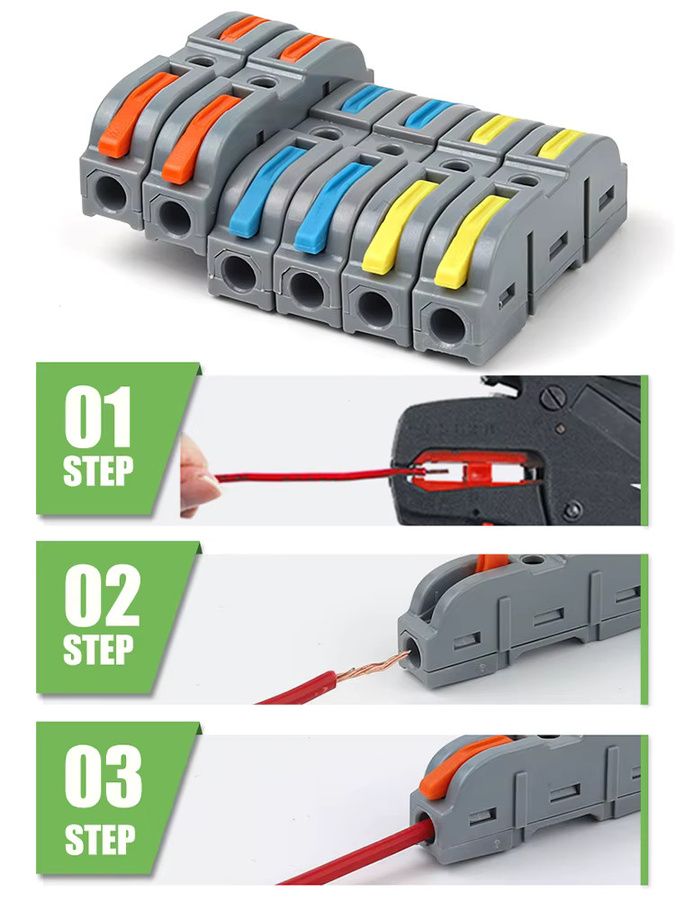 DIY GO Mini Schnell-Drahtverbinder Push-in-Klemmenblock 1 zu 1 für kompakte elektrische Kabelverbindungen - Bild 4