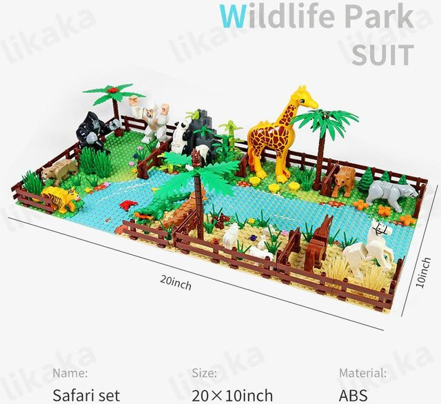 MOC Zoo Tiere Bausteine Spielzeug Set, ab 3 Jahre - Bild 1