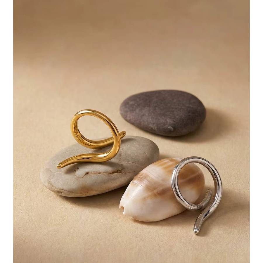 Yhpup Ring Edelstahl, Gold, minimalistisch - Bild 2