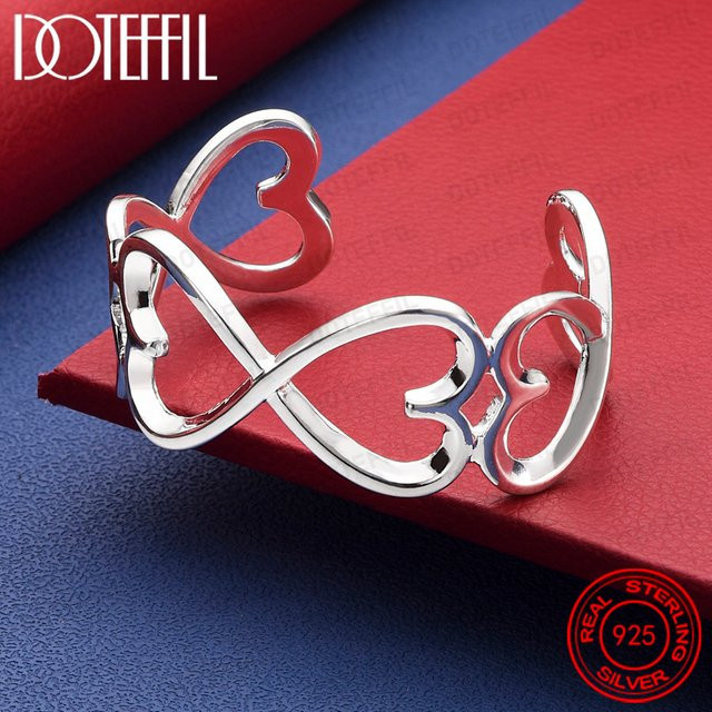 DOTEFFIL Armreif 925 Silber, Herz, Unisex - Bild 1