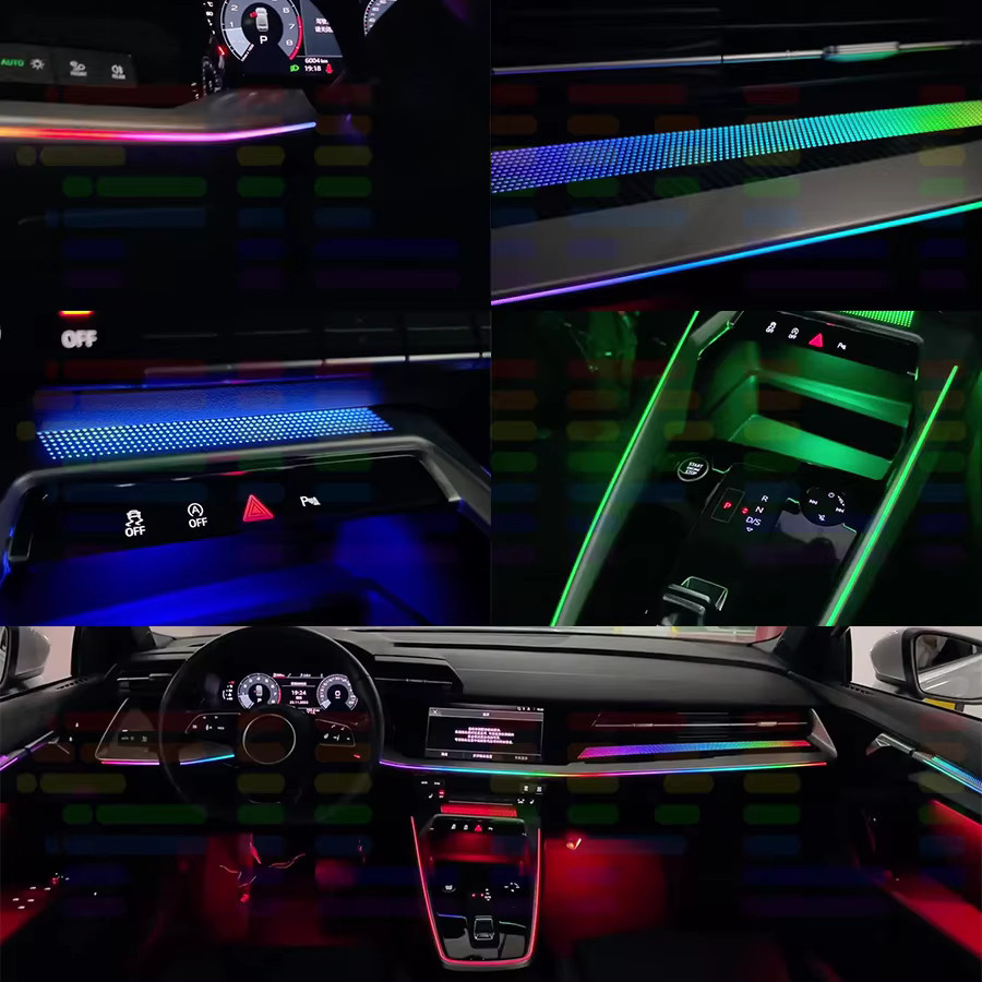 FILIPLI LED Ambientelicht für Honda CRV 2023-2025 mit RGB-Farben und schwarzem Holzstil für das Armaturenbrett - Bild 5