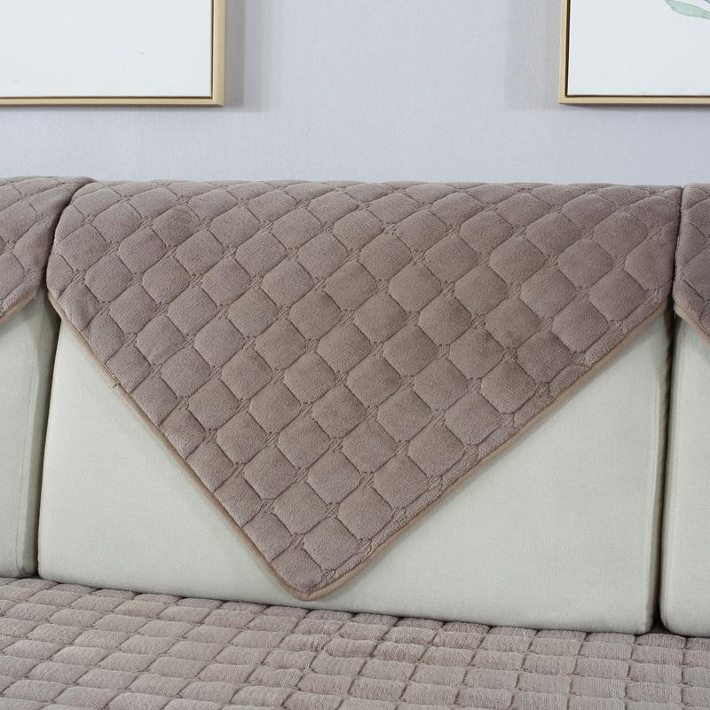 HOMEMOTION Sofakissen aus Plüsch und Flanell in Himbeere, rutschfestes Sofatuch für deine Dekoration, B/B: 70 x 150 cm - Bild 2