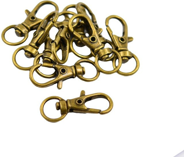 Karabinerhaken, Vintage-Bronze, 32 x 12 mm - Bild 1