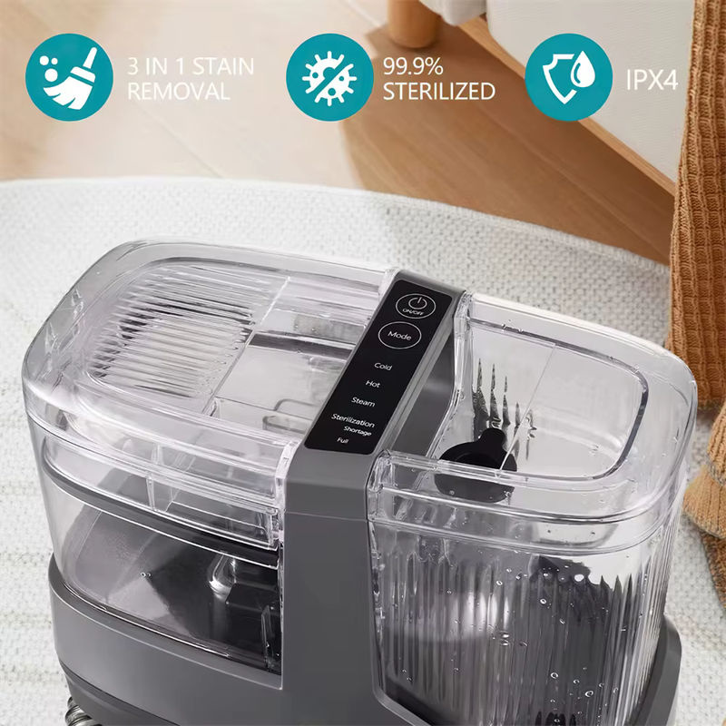 Vremota Dampfreinigungsgerät mit 1200W und 17KPa, Heiß- und Kaltwassersprühfunktion sowie integrierter Bürsten- und Saugfunktion, Grau - Bild 3