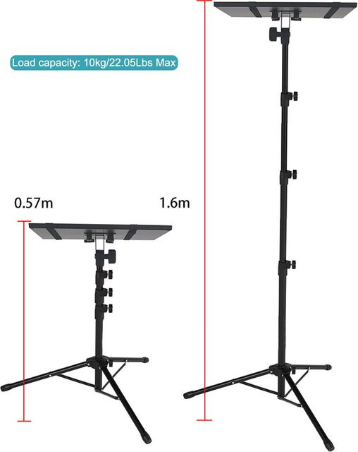 ThundeaL Universelles Projektor-Stativ in Schwarz, verstellbare Tisch- und Bodenprojektorhalterung bis 160 cm Höhe, geeignet für Projektoren bis 10 kg und DSLR-Kameras - Bild 1