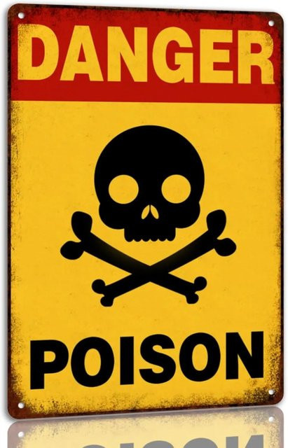 CIFBUY Halloween Metallblechschild Danger Poison mit Hexengeist und Kürbis, B: 20,3 cm, H: 30,5 cm - Bild 1