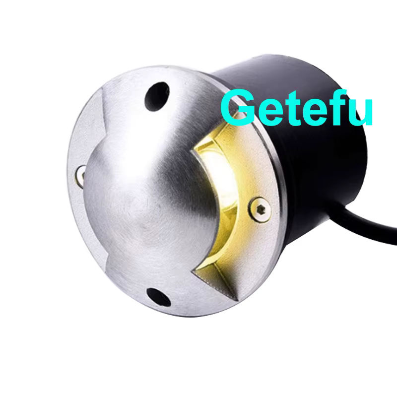 Getefu LED Einbauleuchten für Außenbereiche in Silber, runde Bodenstrahler für Garten und Treppen, warmweißes Licht, 12W - Bild 5