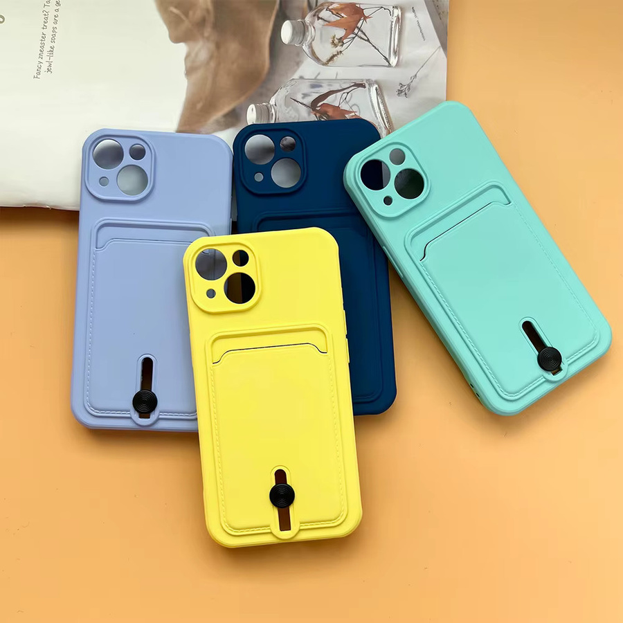 Stoßfeste Caynes TPU-Schutzhülle mit Kartenfach für iPhone in Grün - Bild 3