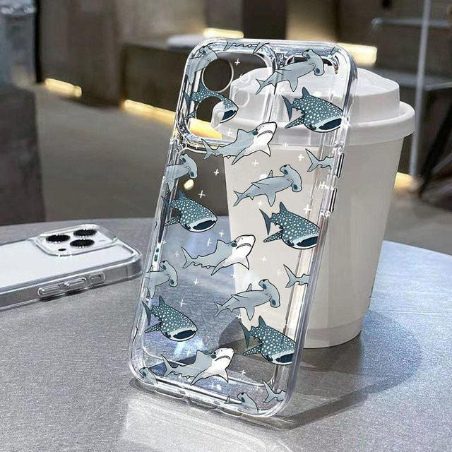 TUNEDEE Handyhülle Sommer Ozeantier Design für iPhone 16 Plus 15 14 13 12 Pro Max XR XS X SE 7 8 Plus stoßfest und transparent - Bild 1