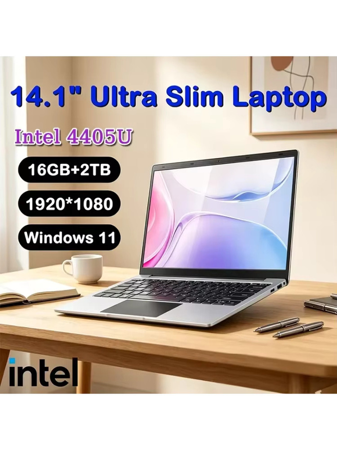 Ultra-Slim Laptop 14,1 Zoll mit Intel Prozessor, 16GB RAM, 2TB SSD und Windows 11 Pro in Silber - Bild 6