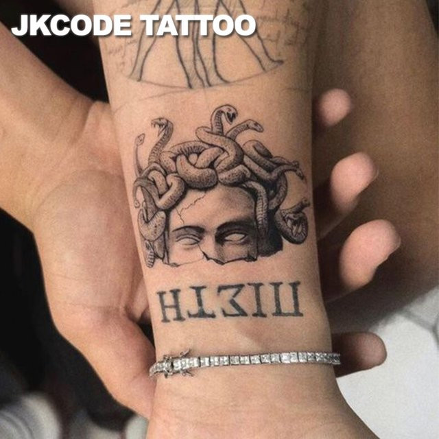 JKCODE TATTOO Kräuter-Tattoo-Aufkleber Medusa, Unisex - Bild 1