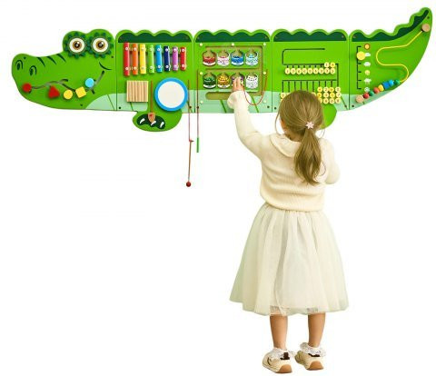 VEVOR Montessori Busy Board, Krokodil-Wandspiel, Holz, ab 3 Jahre - Bild 1