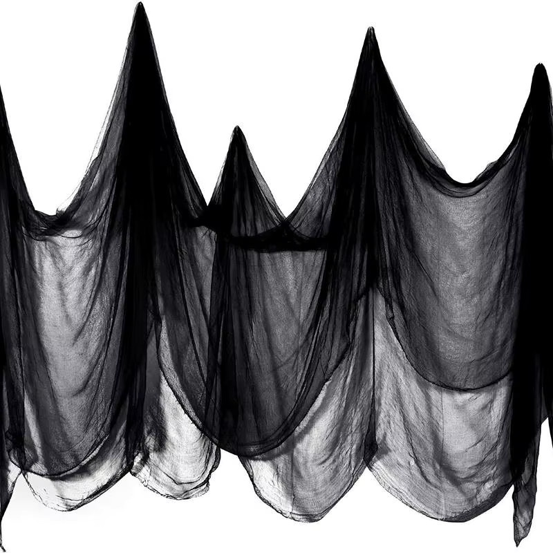 EH-LIFE Halloween Grusel-Gaze in Schwarz für Horror-Dekorationen, B: 490 cm, H: 200 cm - Bild 3