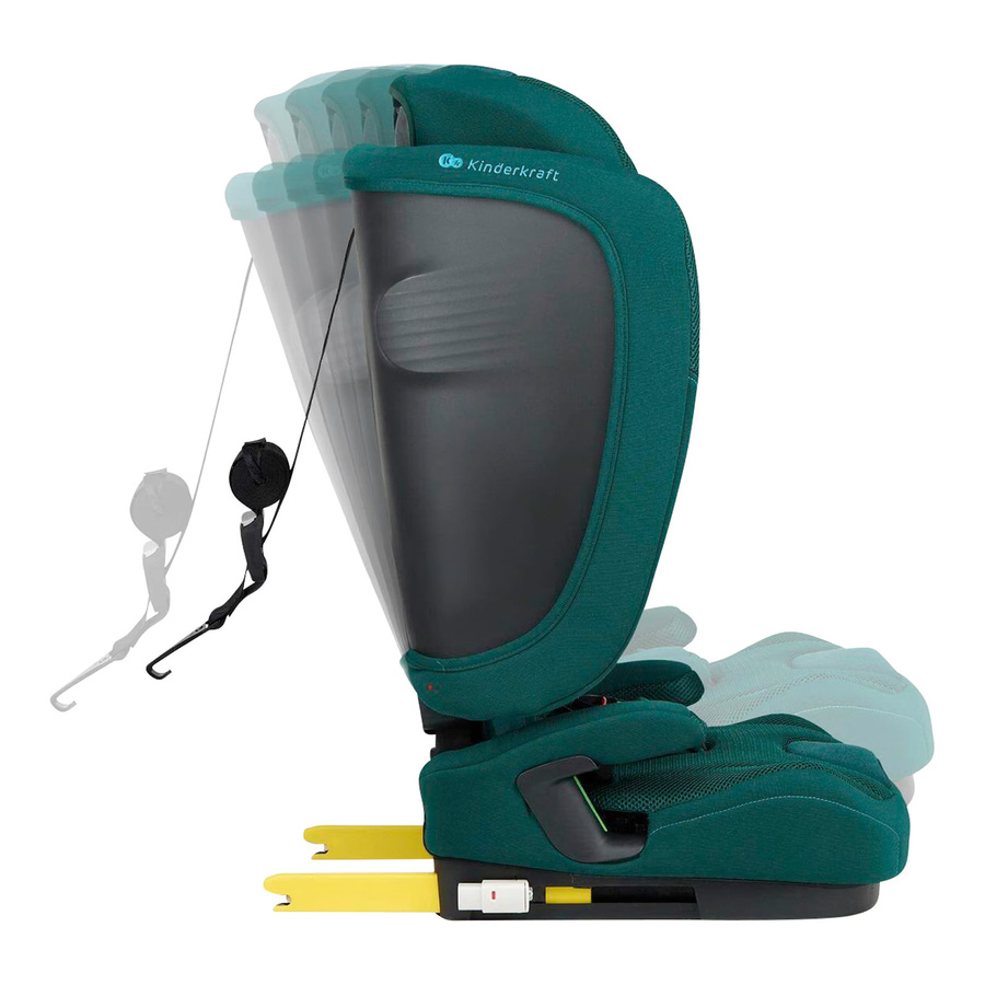 Kinderkraft Kindersitz FIX2GO in Grün mit ISOFIX, faltbar und nach vorne gerichtet (100-150 cm) nach UN R129 i-Size - Bild 2
