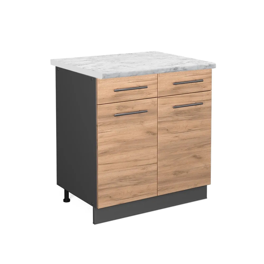 Vicco Küchenunterschrank Fame-Line Goldkraft Eiche Anthrazit mit Soft-Close-Türen B/T/H: 80 x 60 x 82 cm - Bild 2