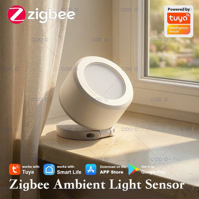Tuya Zigbee Smart Umgebungslichtsensor zur Überwachung der Beleuchtungsstärke in Weiß (Smart Life, Z2M Gateway erforderlich) - Bild 1
