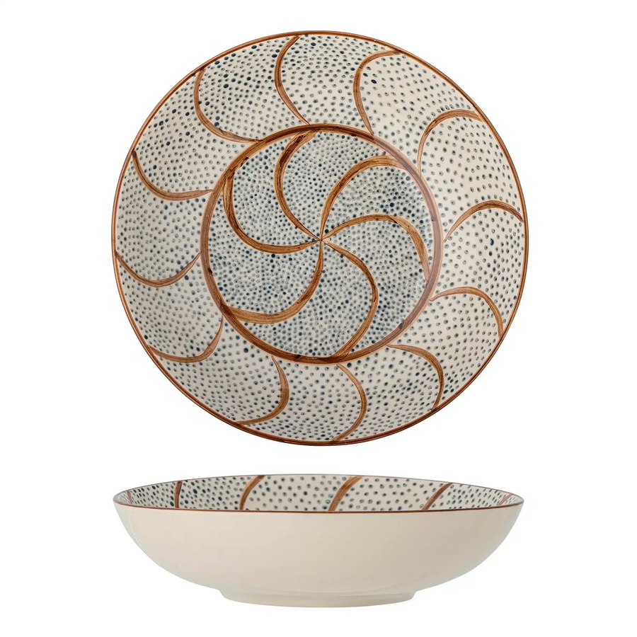 Bloomingville Schale Heikki aus Steingut in Braun Durchmesser: 32 cm - Bild 1