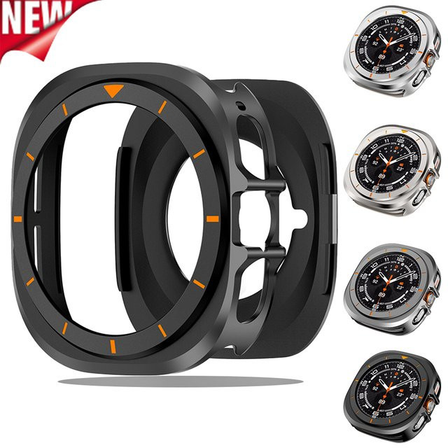 CAOWTAN Metallgehäuse für Samsung Galaxy Watch Ultra 2025 Schutzhülle in Schwarz oder Weiß - Bild 1