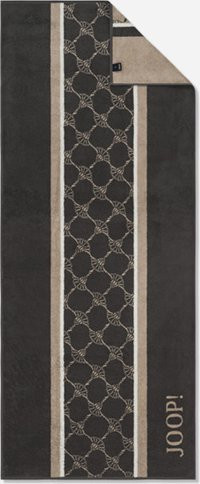 Saunatuch JOOP! aus Baumwolle in Graphit und Beige mit grafischem Muster - Bild 1