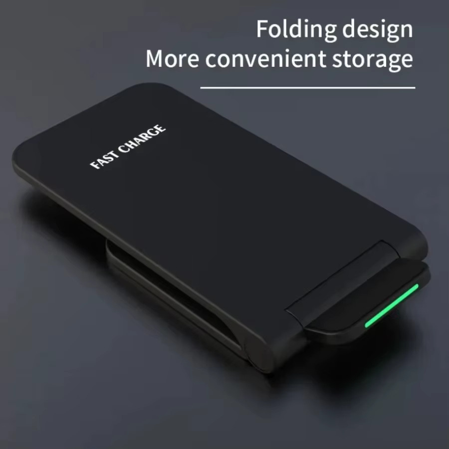 XIKCU Kabelloses Ladegerät und Ständer in Schwarz – Induktive Schnellladestation für iPhone und Samsung sowie Xiaomi - Bild 3