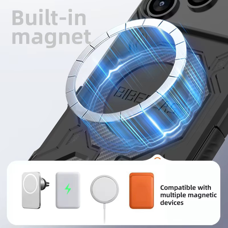 Magnetische MagSafe Handyhülle für iPhone 17 16 15 14 13 Pro Max und 17E 16E in Blau mit kabellosem Laden und Sturzschutz - Bild 3
