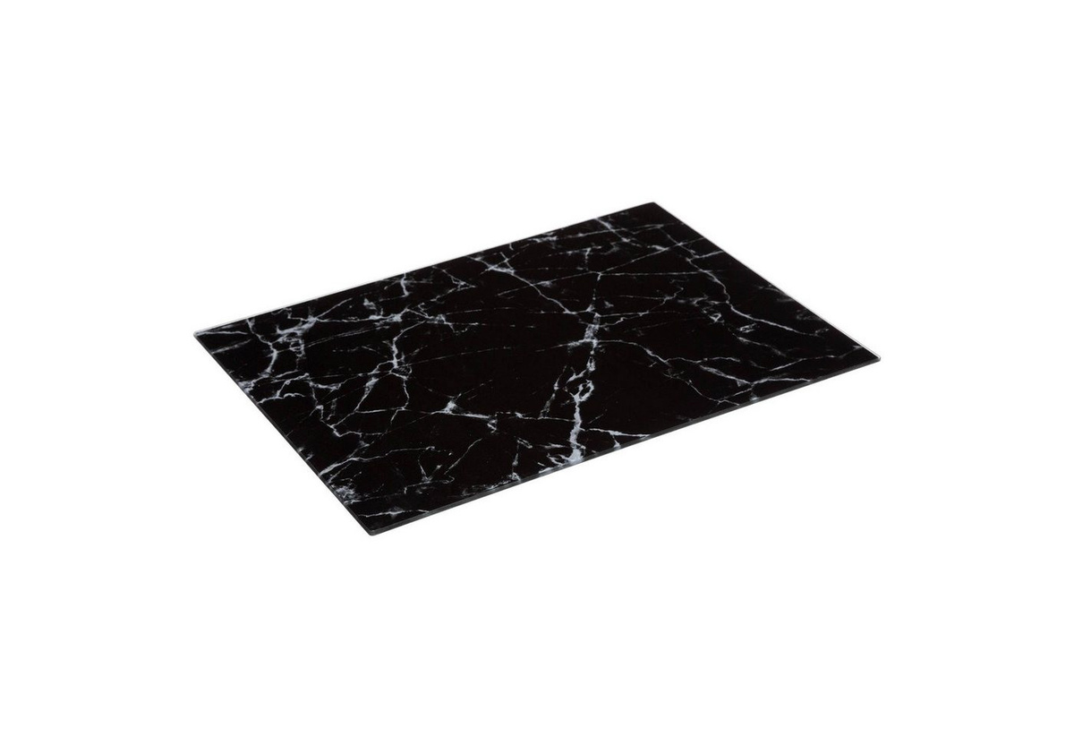 5five Simply Smart Schneidebrett aus Glas mit Marmor-Muster in Schwarz, B/T/H: 40 x 30 cm - Bild 1
