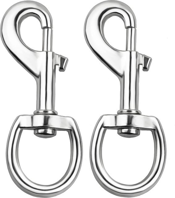 Meetee Drehbarer Karabinerhaken aus Edelstahl 304, einseitige Metallschnalle für Hundeleinen, Riemen und Schlüsselanhänger - Bild 1