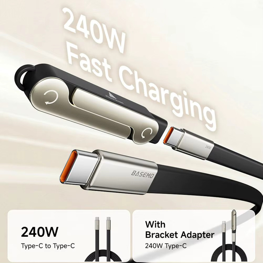 Basemo Unsichtbarer Halter mit 240W Schnellladekabel für iPhone 17 und Huawei Typ-C-Geräte - Bild 5