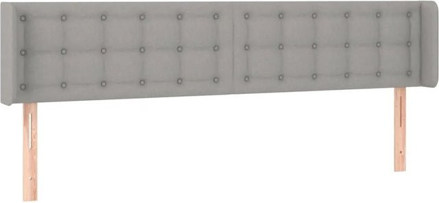 vidaXL Kopfteil mit Ohren in Hellgrau aus Stoff, B: 183 cm, T: 16 cm, H: 78-88 cm - Bild 1