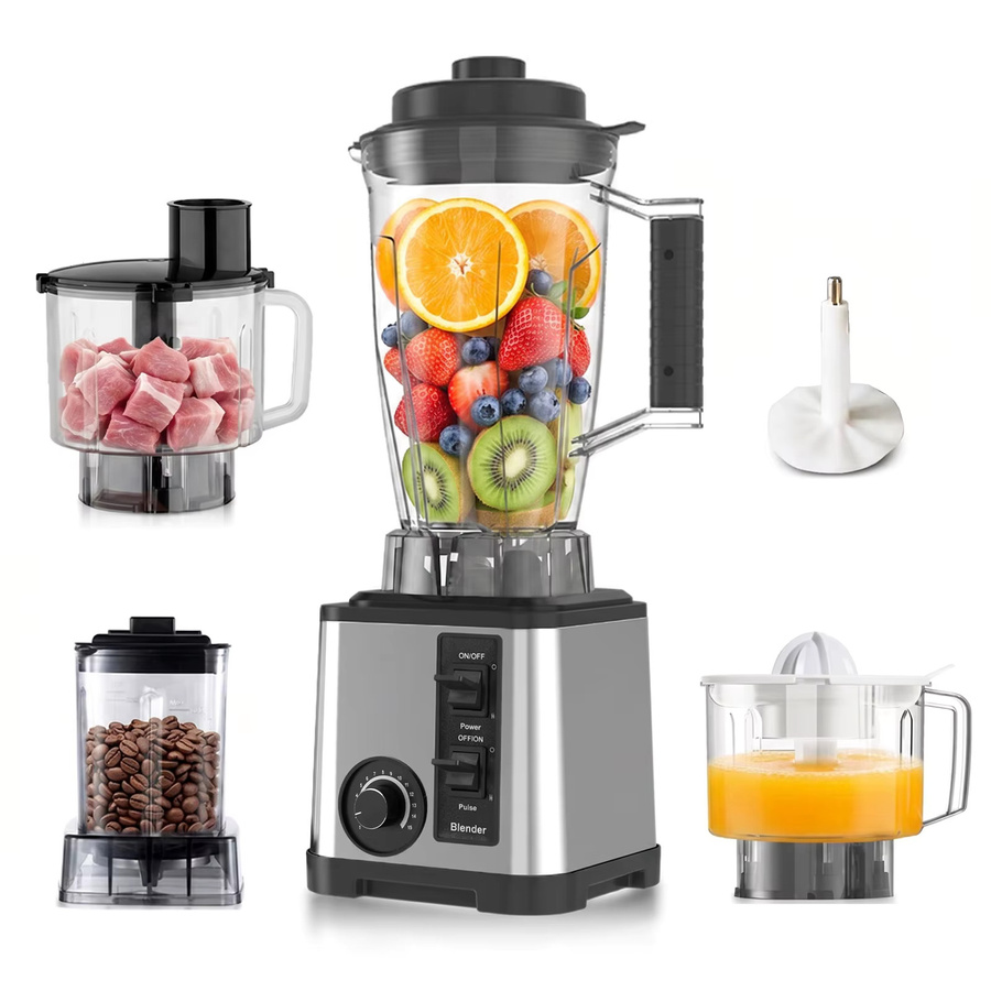 Jianyana 5-in-1 Mixer und Küchenmaschine Kombi mit 2600W, Elektrischer Zerkleinerer aus Edelstahl in Silber - Bild 3