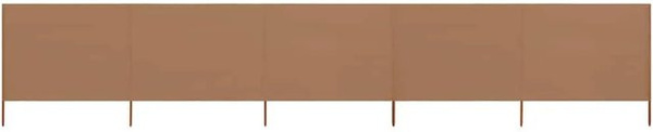 vidaXL 5-teiliges Windschutzgewebe Paravent in Taupe, Breite: 600 cm, Höhe: 120 cm