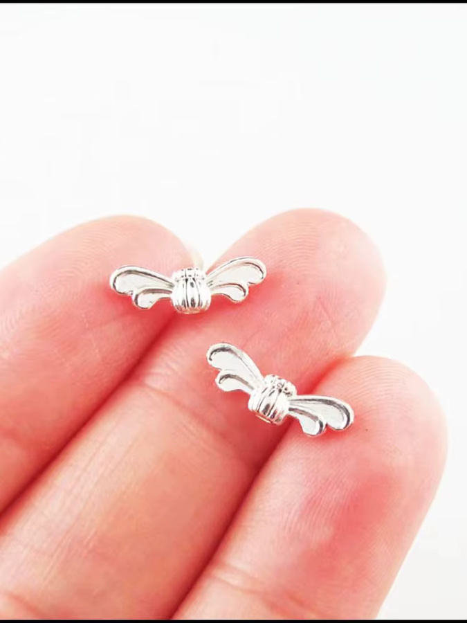HCJBAB Charms Schmetterling Libelle Engel Flügel, Silber, Unisex - Bild 1