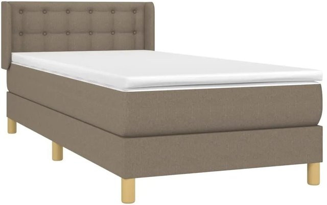 vidaXL Hybrid Boxspringbett mit Matratze und Taschenfederkern in Taupe, B/T/H: 100 x 200 x 78 cm - Bild 1
