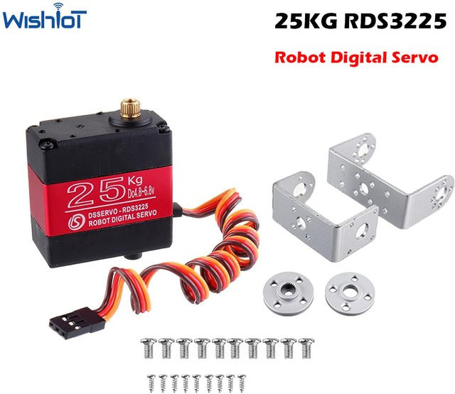 wishiot RDS3225 Robot Digital Servo, High Torque, Full Metal Gear, IP66 Waterproof, mit U Mounting Bracket - Bild 1