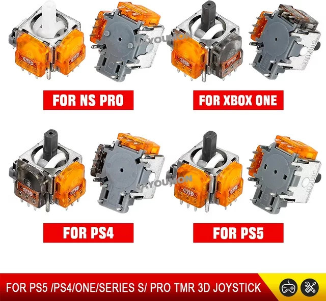 HeroAngel Ersatz TMR-Effekt 3D-Analogstick Joystick Set für PS5 PS4 Xbox Series S und Nintendo Switch Pro Controller in Multicolour - Bild 1