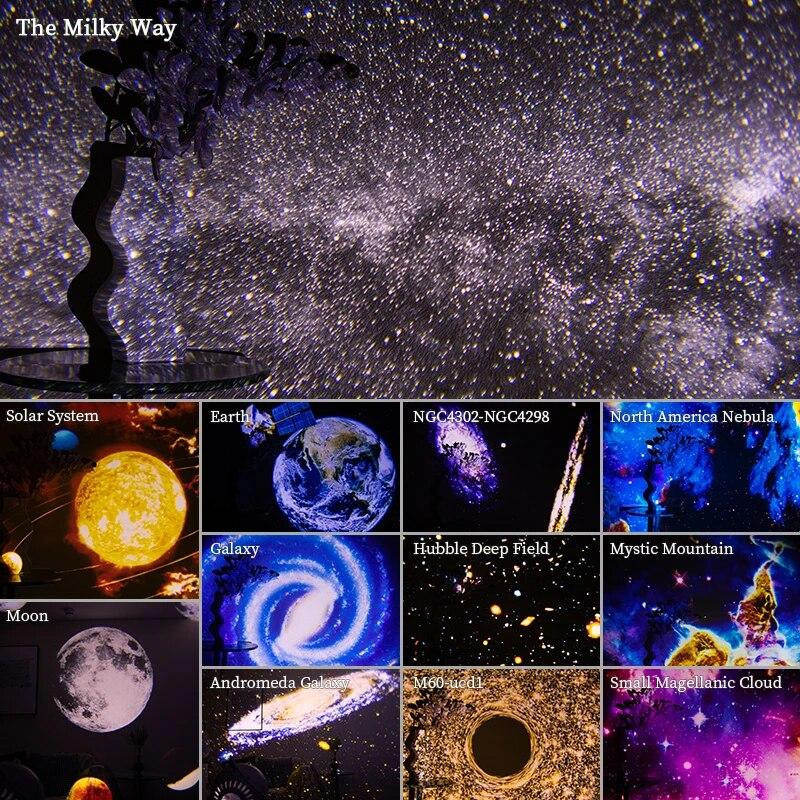 QINQING Galaxy Projektor Sternenhimmel mit 360 Grad Drehung, Planetariumslampe für Kinder und Schlafzimmer, Schwarz - Bild 4