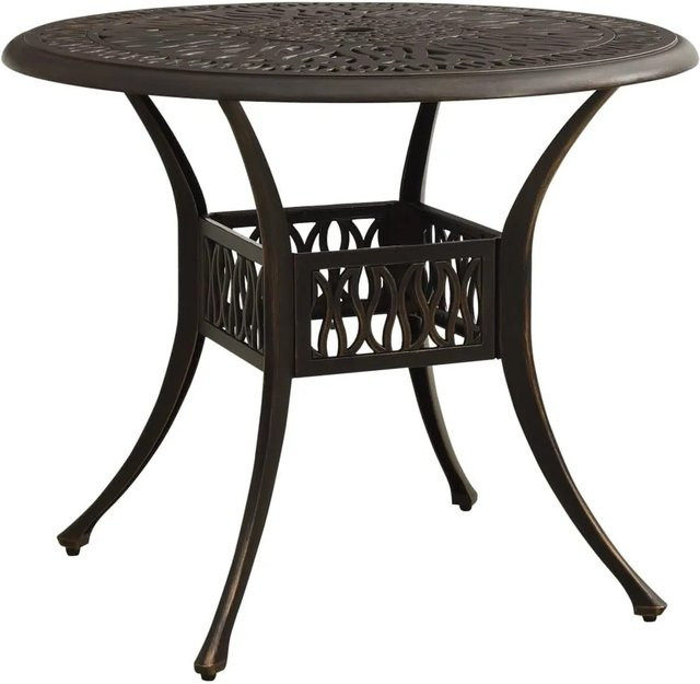 Furnicato Gartentisch aus Aluminiumguss in Bronze, rund, B/T/H: 90 x 90 x 74 cm - Bild 1