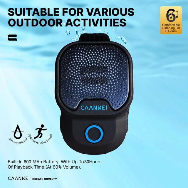 Eye4U Tragbarer Outdoor-Bluetooth-Lautsprecher mit IPX7 Wasserdichtigkeit und Mikrofon in Schwarz und Gelb - Bild 1