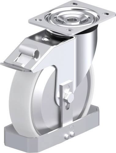 Blickle L-PO 200G-FI-FA-FS Stahlblech-Lenkrolle in Silber, Rad-Durchmesser: 200 mm, Tragfähigkeit: 400 kg - Bild 1