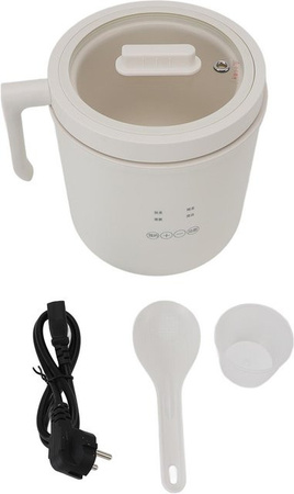 Tooarts Mini-Reiskocher aus Edelstahl, multifunktionaler elektrischer Hot Pot und Suppenkocher mit Warmhaltefunktion, Weiß