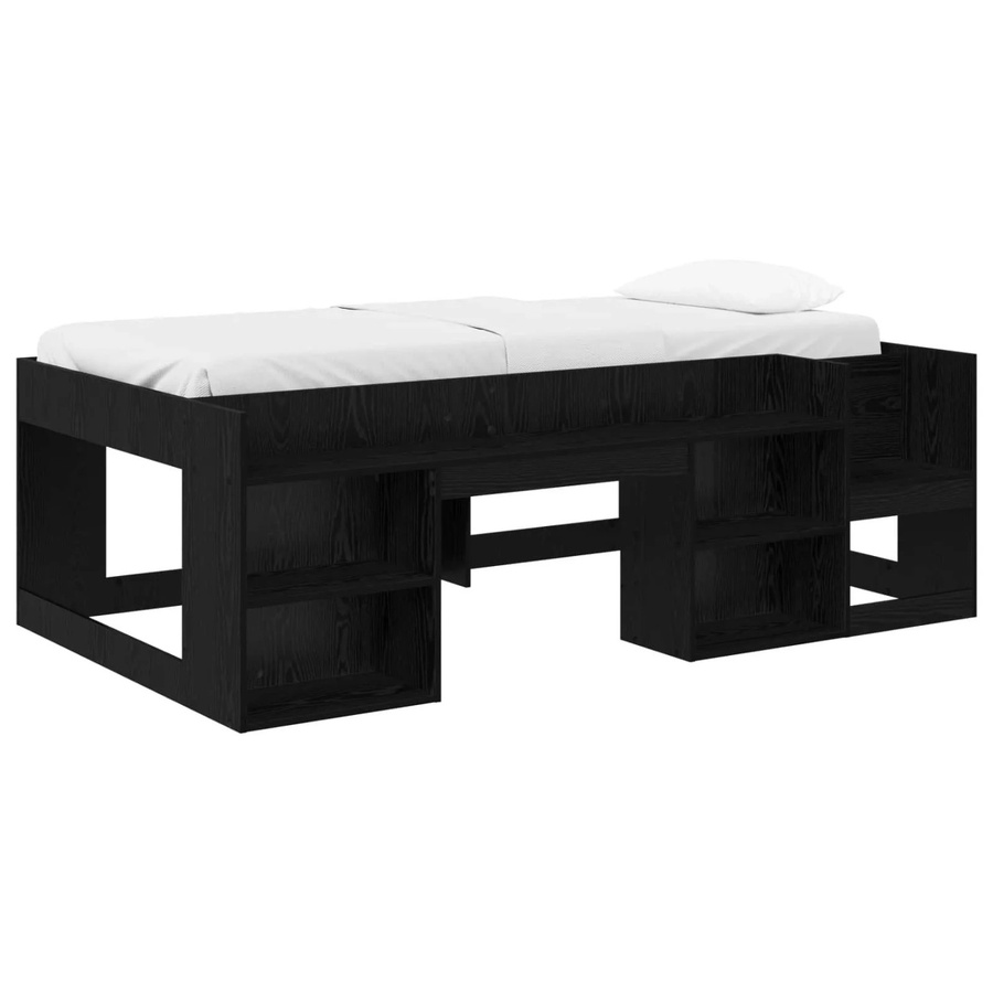 vidaXL Kinderbettgestell mit Stauraum in Schwarzer Eiche, B/T/H: 100 x 200 x 65 cm - Bild 2