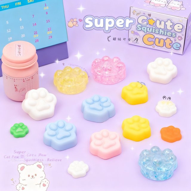 Bandai Katzenpfoten-Quetschspielzeug, Stressabbau-Tierball, multicolour - Bild 1