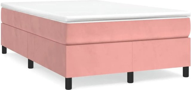vidaXL Boxspringbett aus Samt in Rosa, B/T/H: 120 x 200 x 35 cm - Bild 1