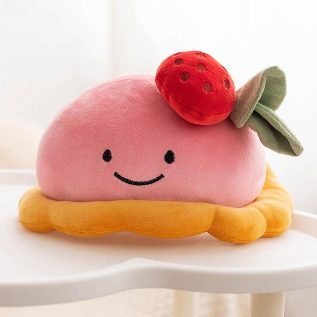 Yiran toy Obstkuchen Plüschtier, Erdbeerkuchen Zitronen Dessert, 20cm - Bild 1