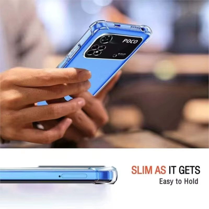 Transparente Silikon Schutzhülle mit Air-Bag Funktion für Xiaomi Poco M4 M5 M6 X3 X4 X5 X6 F3 F4 GT F5 Pro 5G C50 C51 C55 NFC kompatibel - Bild 2
