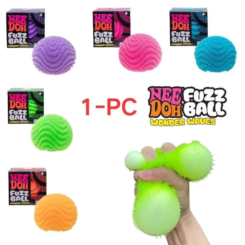 Schylling Nee Doh Fuzz Ball Wonder Waves, Texturierter Fidget Ball, pink - Bild 5